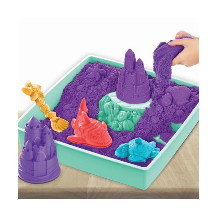 Kinetic sand krabice tekutého písku s podložkou fialová barva