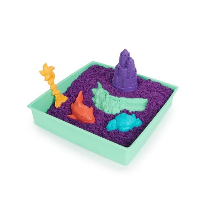 Kinetic sand krabice tekutého písku s podložkou fialová barva