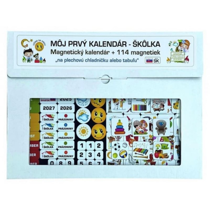 Kalendár magnetický - Škôlka 114ks magnetiek v kartóne SK verze
