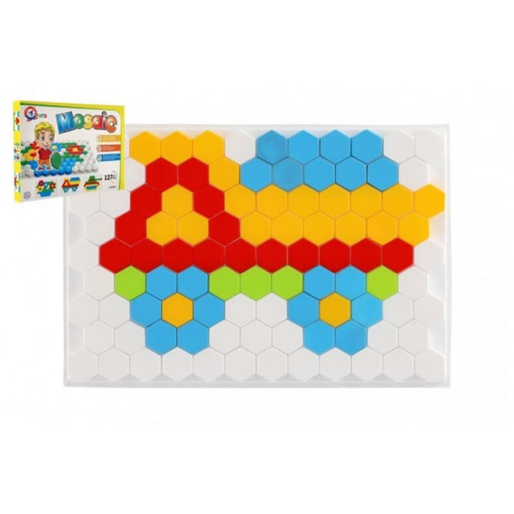 Mozaika klobouček 2,5cm hladká plast 127ks v krabici
