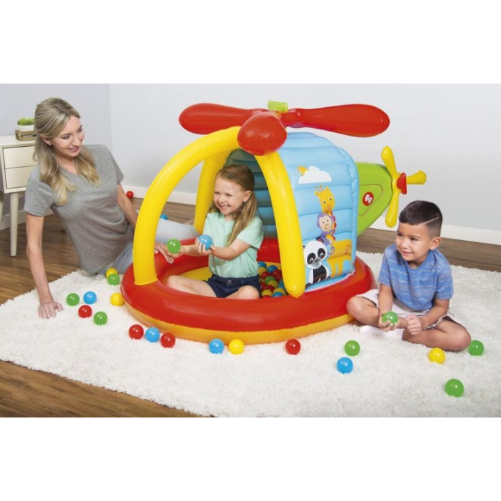 Nafukovací hrací centrum Fisher Price - Helikoptéra s míčky 155x102x91cm