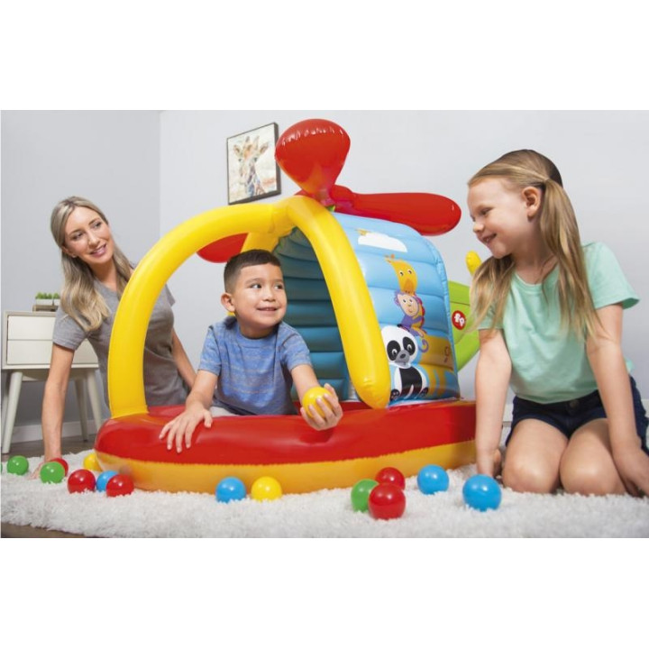Nafukovací hrací centrum Fisher Price - Helikoptéra s míčky 155x102x91cm