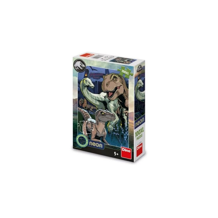 Puzzle Jurský svět Neon 100 dílků