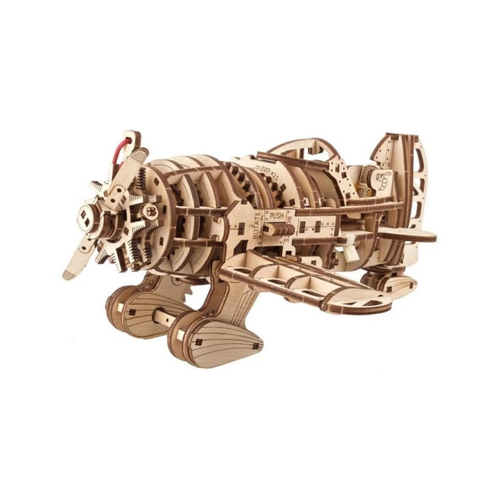 Ugears 3D dřevěné mechanické puzzle Letadlo Mad Hornet