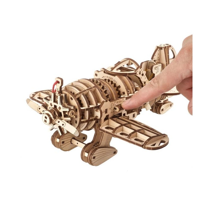 Ugears 3D dřevěné mechanické puzzle Letadlo Mad Hornet