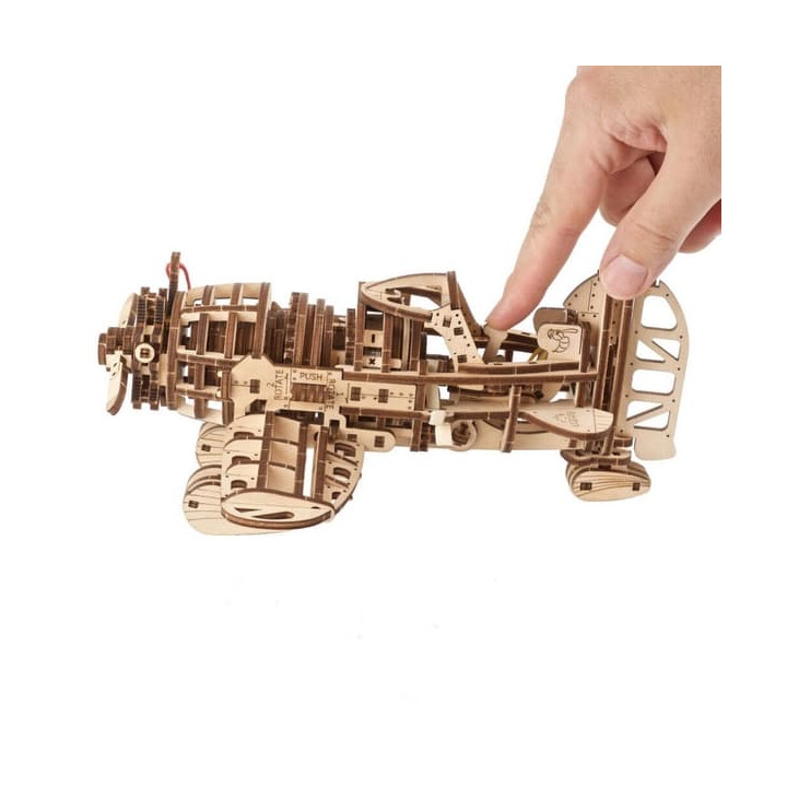 Ugears 3D dřevěné mechanické puzzle Letadlo Mad Hornet