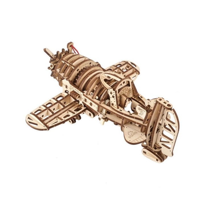 Ugears 3D dřevěné mechanické puzzle Letadlo Mad Hornet