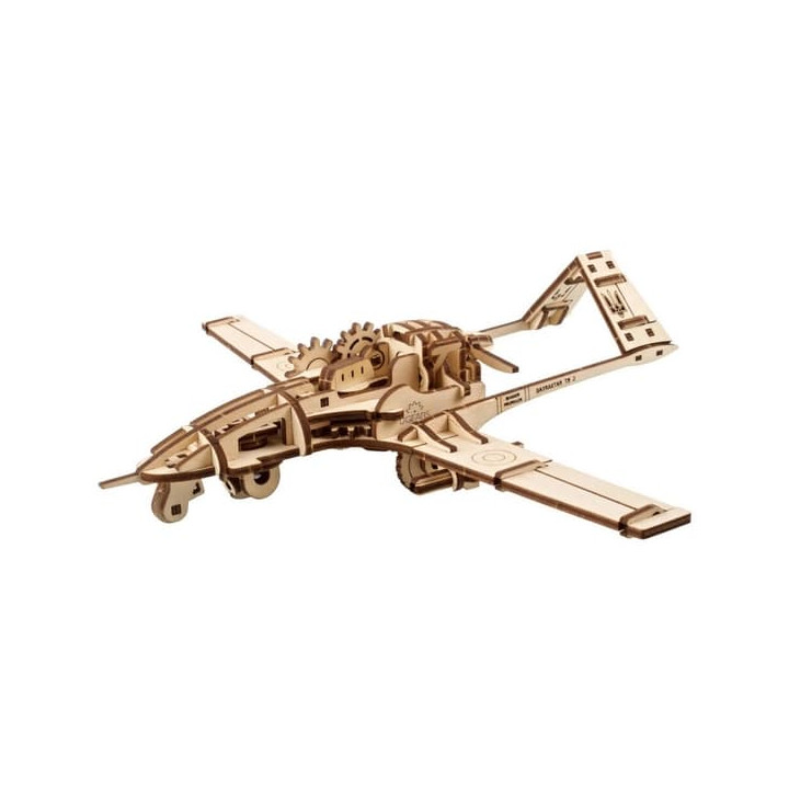 Ugears 3D dřevěné mechanické puzzle Bojový dron Bayraktar TB2