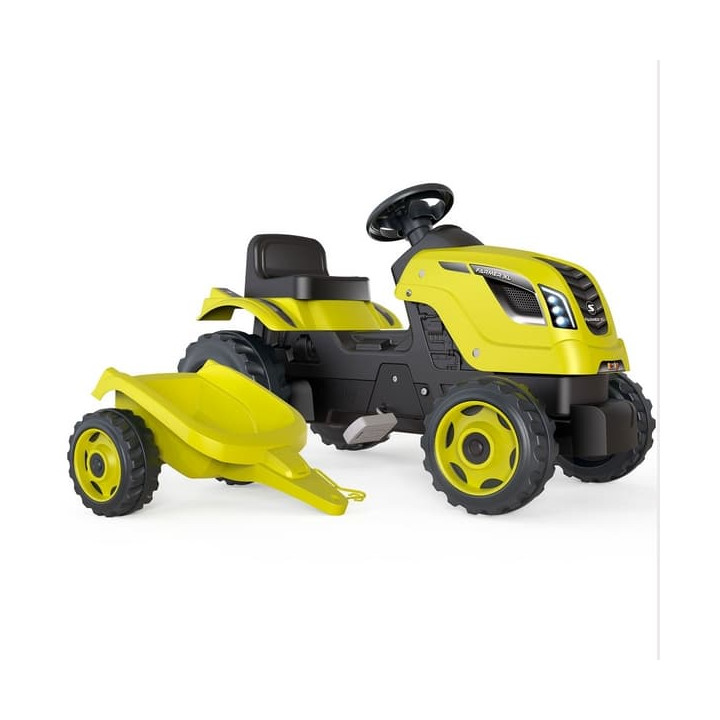 Šlapací traktor Farmer XL zelený s vozíkem