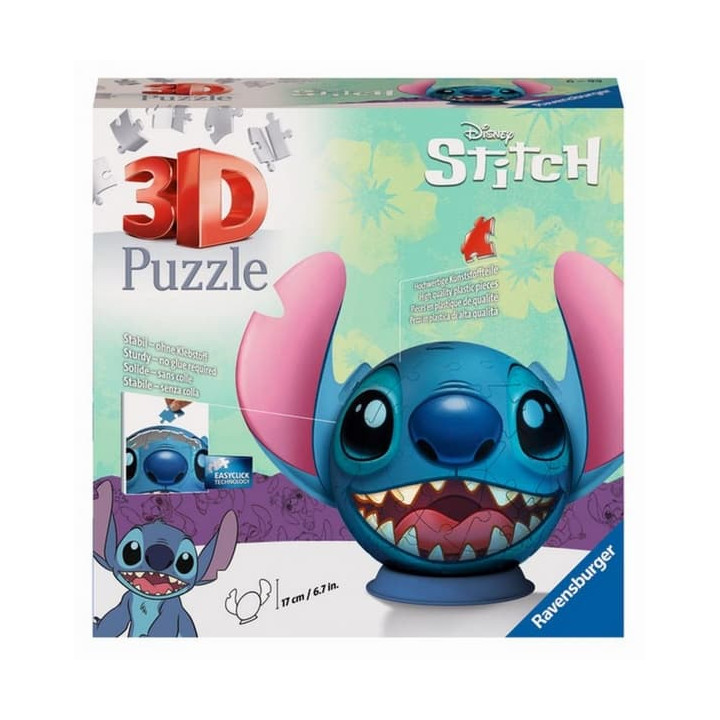 Ravensburger: Puzzle-Ball Disney: Stitch s ušima 72 dílků