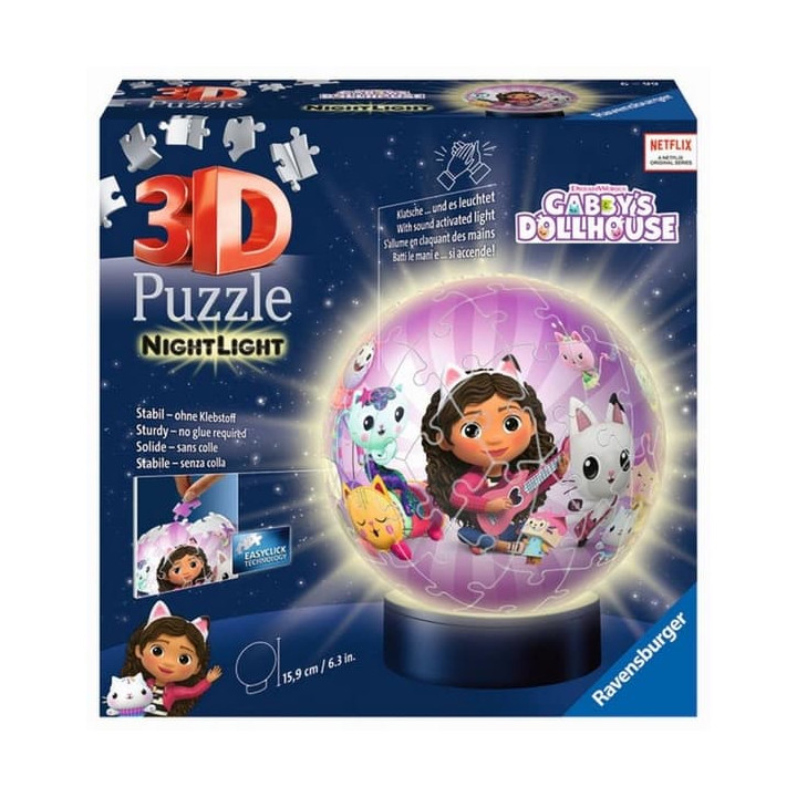 Ravensburger: Puzzle-Ball Gabby’s Dollhouse 72 dílků (noční edice)