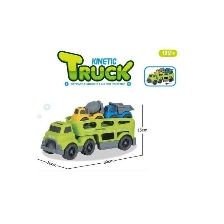 Bavytoy Set truck s autíčky zelený