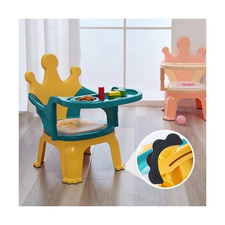 Bavytoy Dětská jídelní židlička žlutá