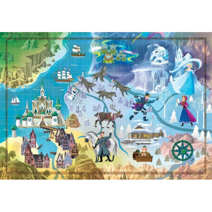 Puzzle 1000 dílků Disney Mapa - Frozen