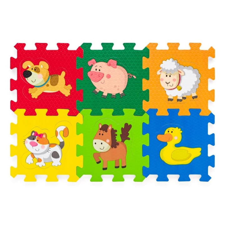 Pěnové puzzle se zvířátky, 6 ks