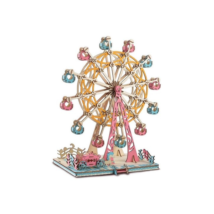 Woodcraft Dřevěné 3D puzzle Ruské kolo pastelové