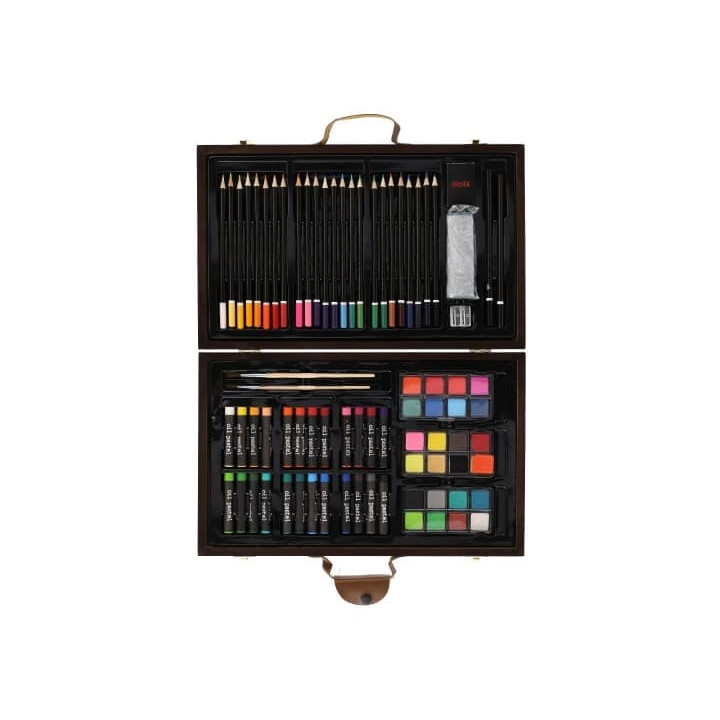 Sada na malování - Art box kreativní sada 79ks v dřevěném kufříku ve fólii