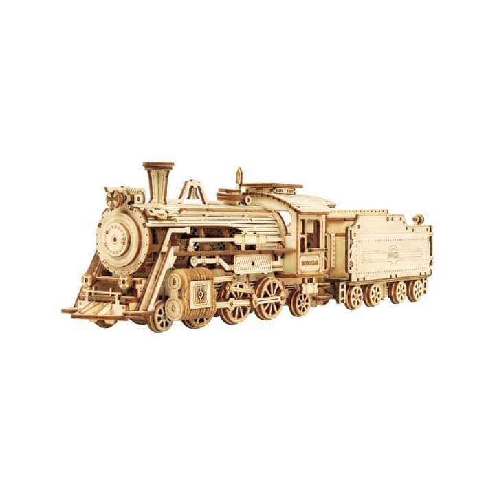 RoboTime dřevěné 3D puzzle Parní lokomotiva
