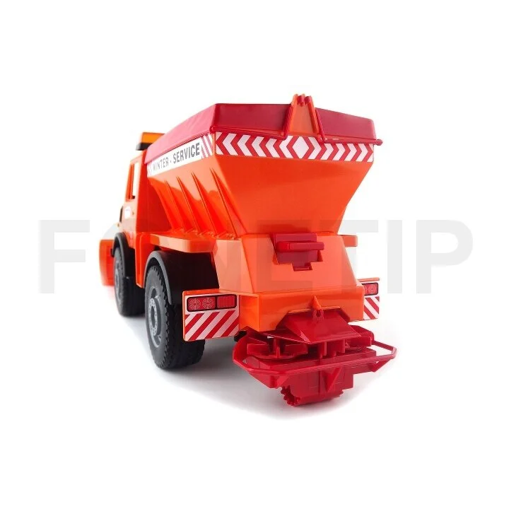 Bruder 2572 Mercedes Unimog pro zimní práce s radlicí - sypač
