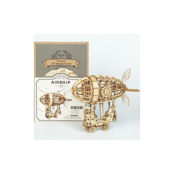 RoboTime dřevěné 3D puzzle Pohádková vzducholoď