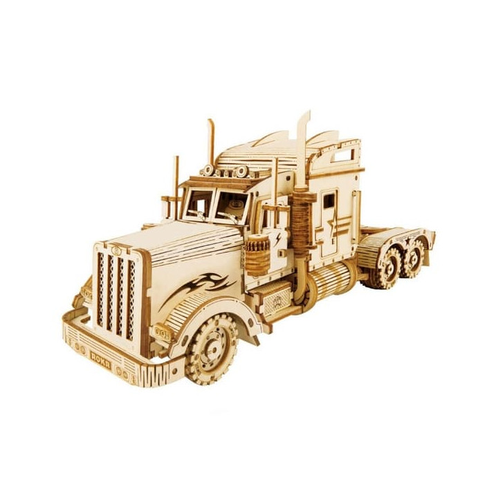 RoboTime dřevěné 3D puzzle Americký tahač