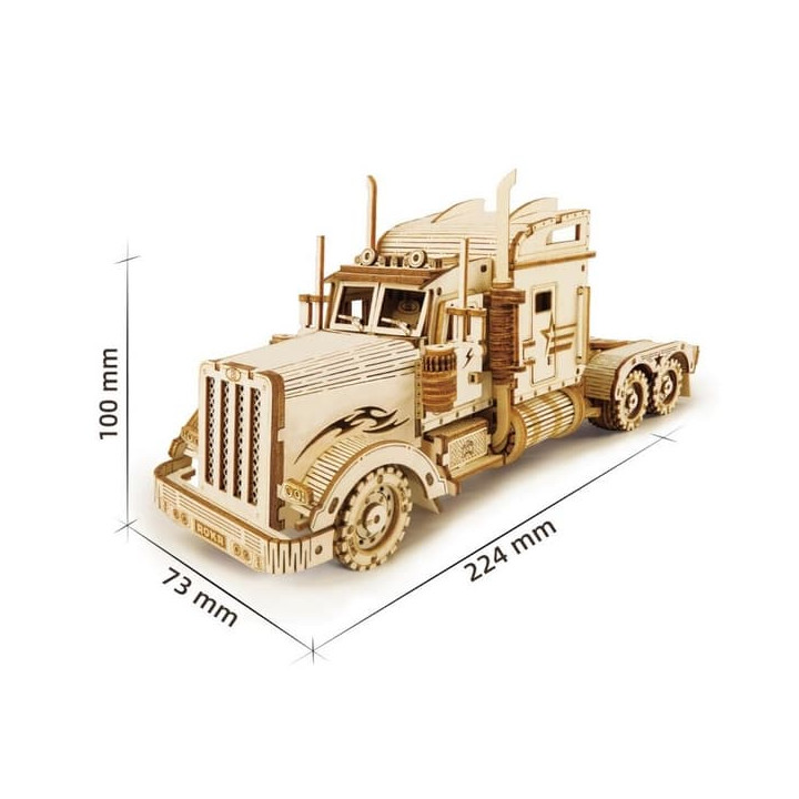 RoboTime dřevěné 3D puzzle Americký tahač