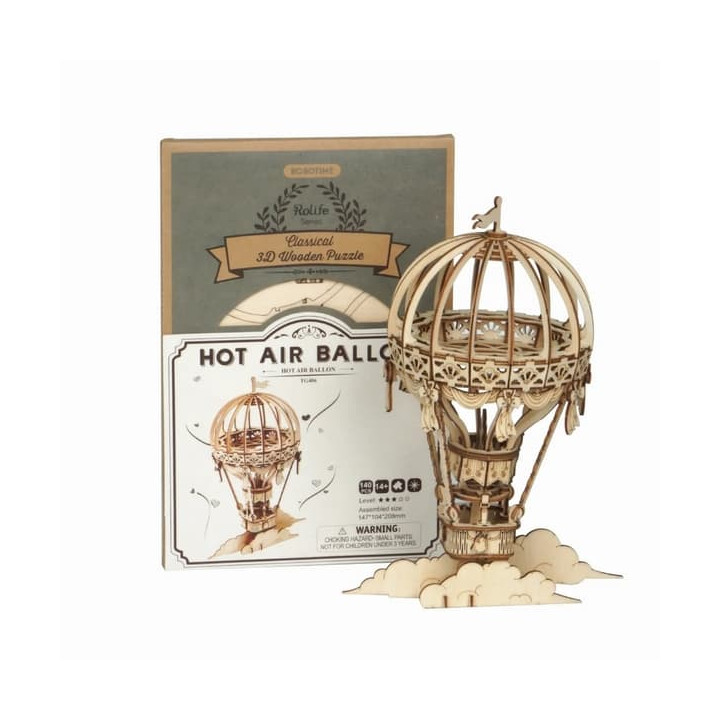 RoboTime dřevěné 3D puzzle Horkovzdušný balón