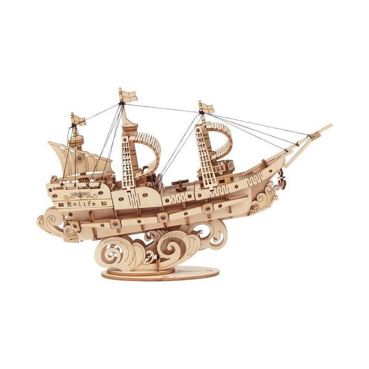 RoboTime dřevěné 3D puzzle Vojenská plachetnice