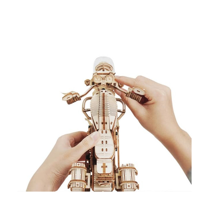 RoboTime 3D dřevěné mechanické puzzle Motorka (cruiser)