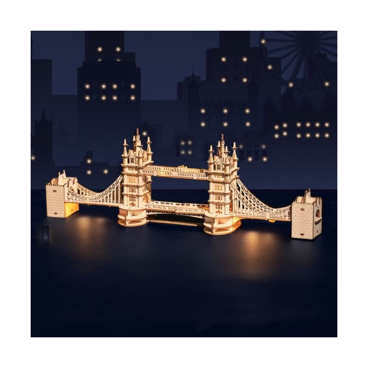 RoboTime dřevěné 3D puzzle most Tower Bridge svítící