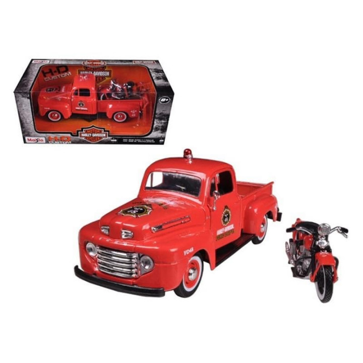 Maisto - Harley-Davidson Custom, 1948 Ford F-1 Pick up + 1936 EL Knucklehead, 1:24