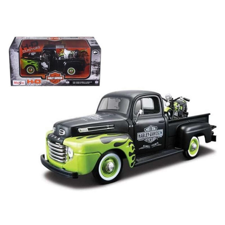 Maisto - Harley-Davidson Custom, 1948 Ford F-1 Pickup + 1948 FL Panhead, 1:24