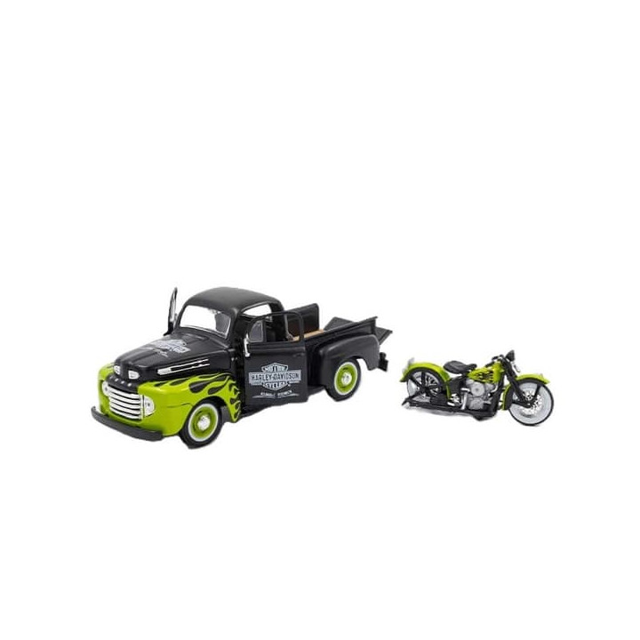Maisto - Harley-Davidson Custom, 1948 Ford F-1 Pickup + 1948 FL Panhead, 1:24