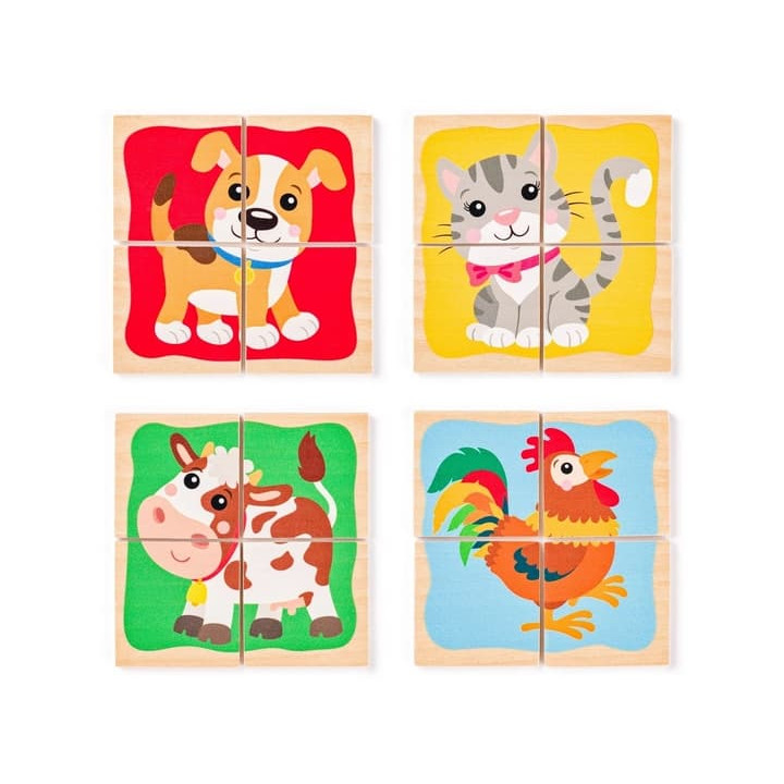 Minipuzzle - Zvířátka v dř. krabičce