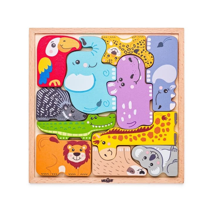 Puzzle na desce - Zvířátka