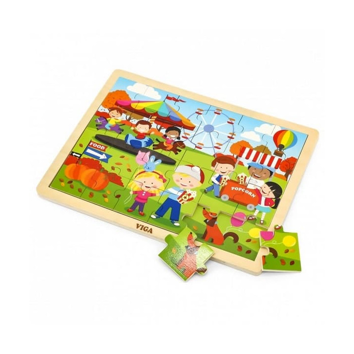 Dřevěné puzzle 24 dílků - podzim