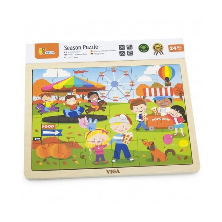 Dřevěné puzzle 24 dílků - podzim