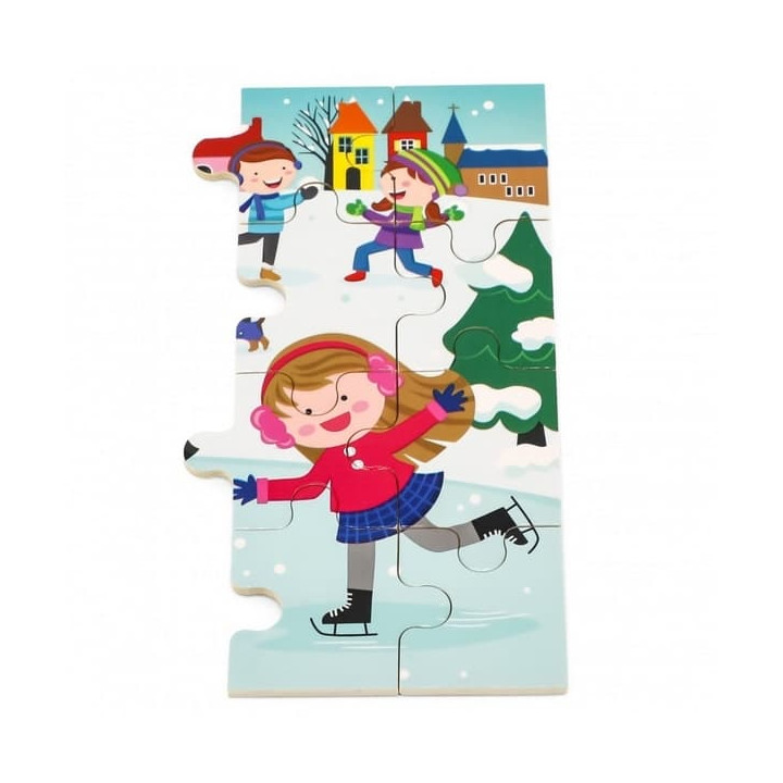 Dřevěné puzzle 24 dílků - zima
