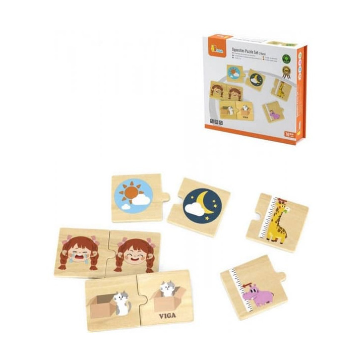 Dřevěné puzzle protiklady