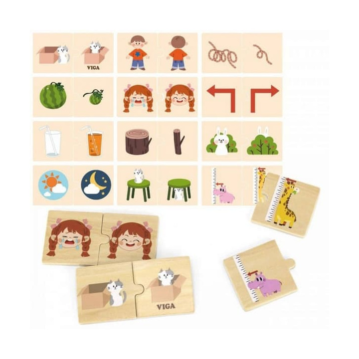 Dřevěné puzzle protiklady