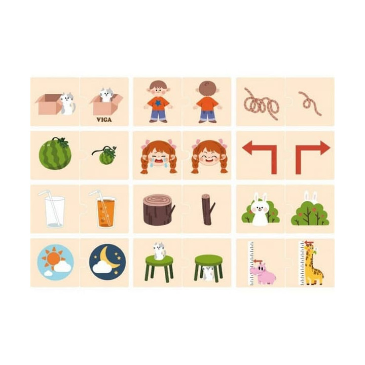 Dřevěné puzzle protiklady