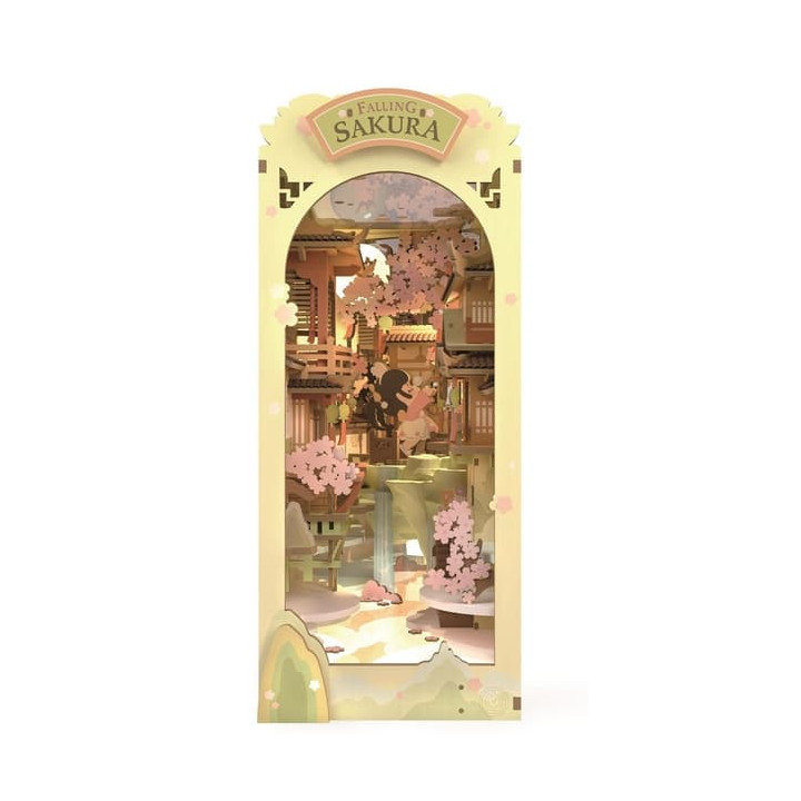 RoboTime 3D Puzzle Zarážka na knihy "Falling Sakura" (dřevěná)