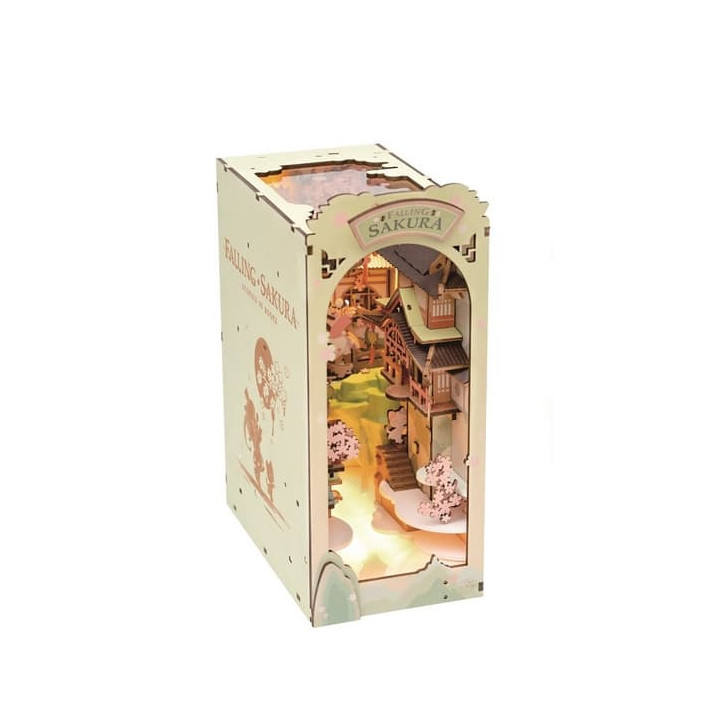 RoboTime 3D Puzzle Zarážka na knihy "Falling Sakura" (dřevěná)