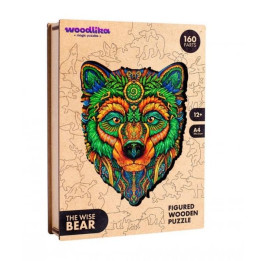 DŘEVĚNÉ BAREVNÉ PUZZLE - Moudrý medvěd