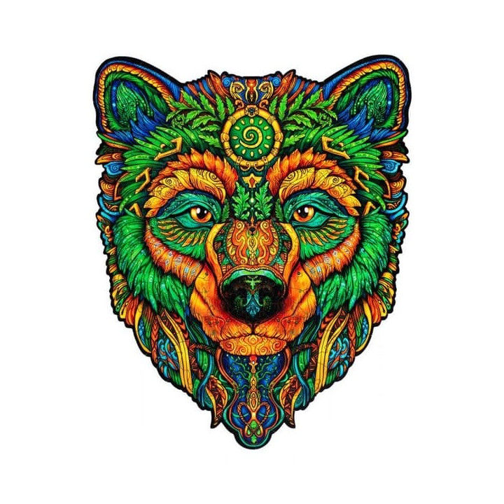 DŘEVĚNÉ BAREVNÉ PUZZLE - Moudrý medvěd