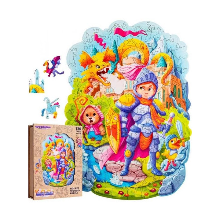 DŘEVĚNÉ BAREVNÉ PUZZLE - Statečný rytíř