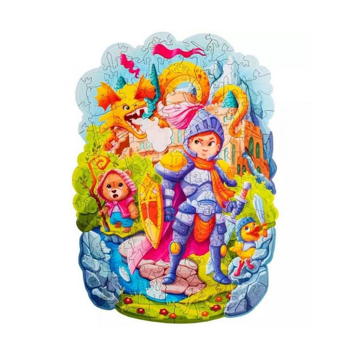 DŘEVĚNÉ BAREVNÉ PUZZLE - Statečný rytíř