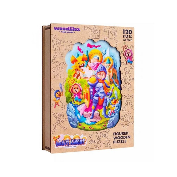 DŘEVĚNÉ BAREVNÉ PUZZLE - Statečný rytíř
