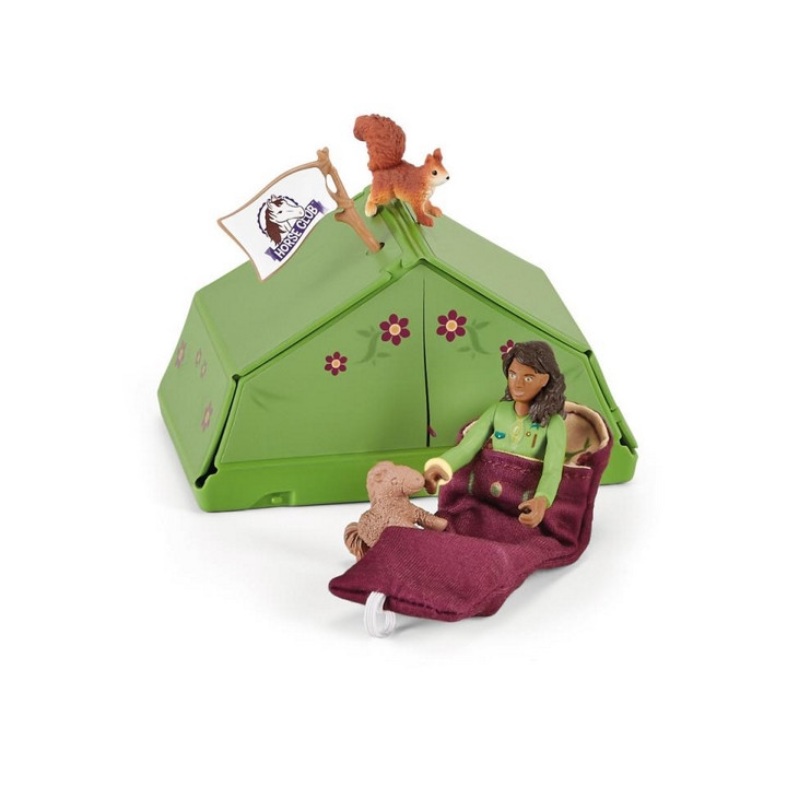 Schleich 42533 Sarah s koníkem a zvířátky kempují