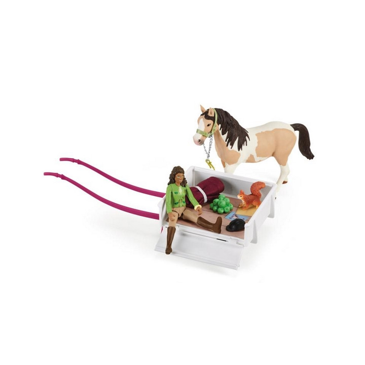 Schleich 42533 Sarah s koníkem a zvířátky kempují